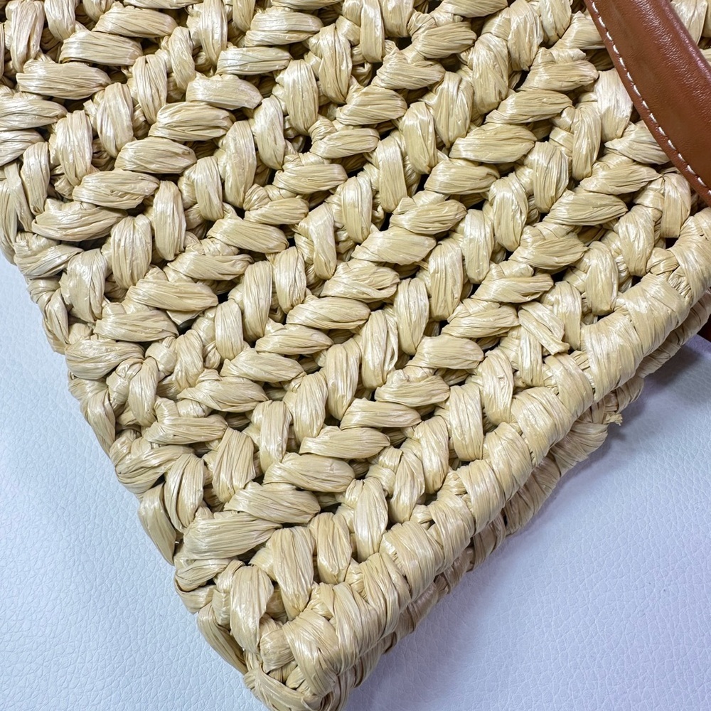 NEW Bottega Veneta Arco Natural Wood Rafia Medium Tote - Picture 11 of 16